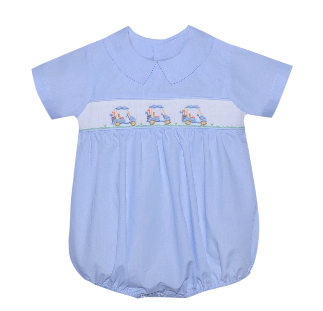 Blue Smocked Golf Cart Bubble