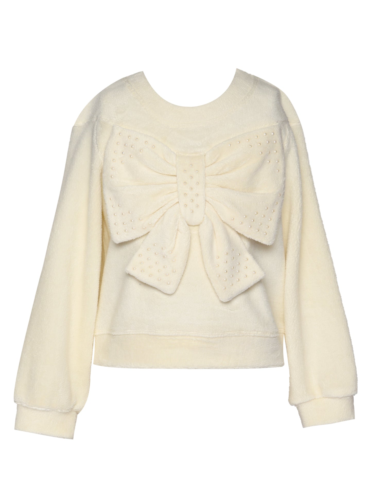 Long Sleeve Bow Top w/Pearls