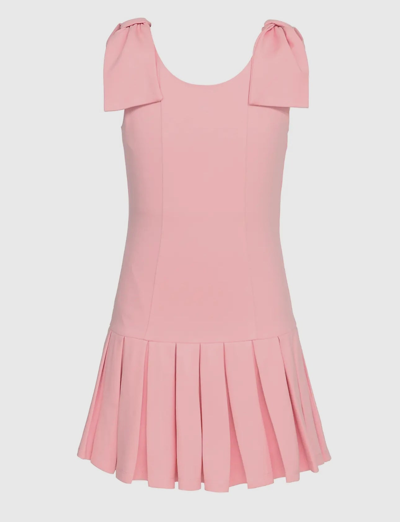 Pink Pleated Drop Waist Dress