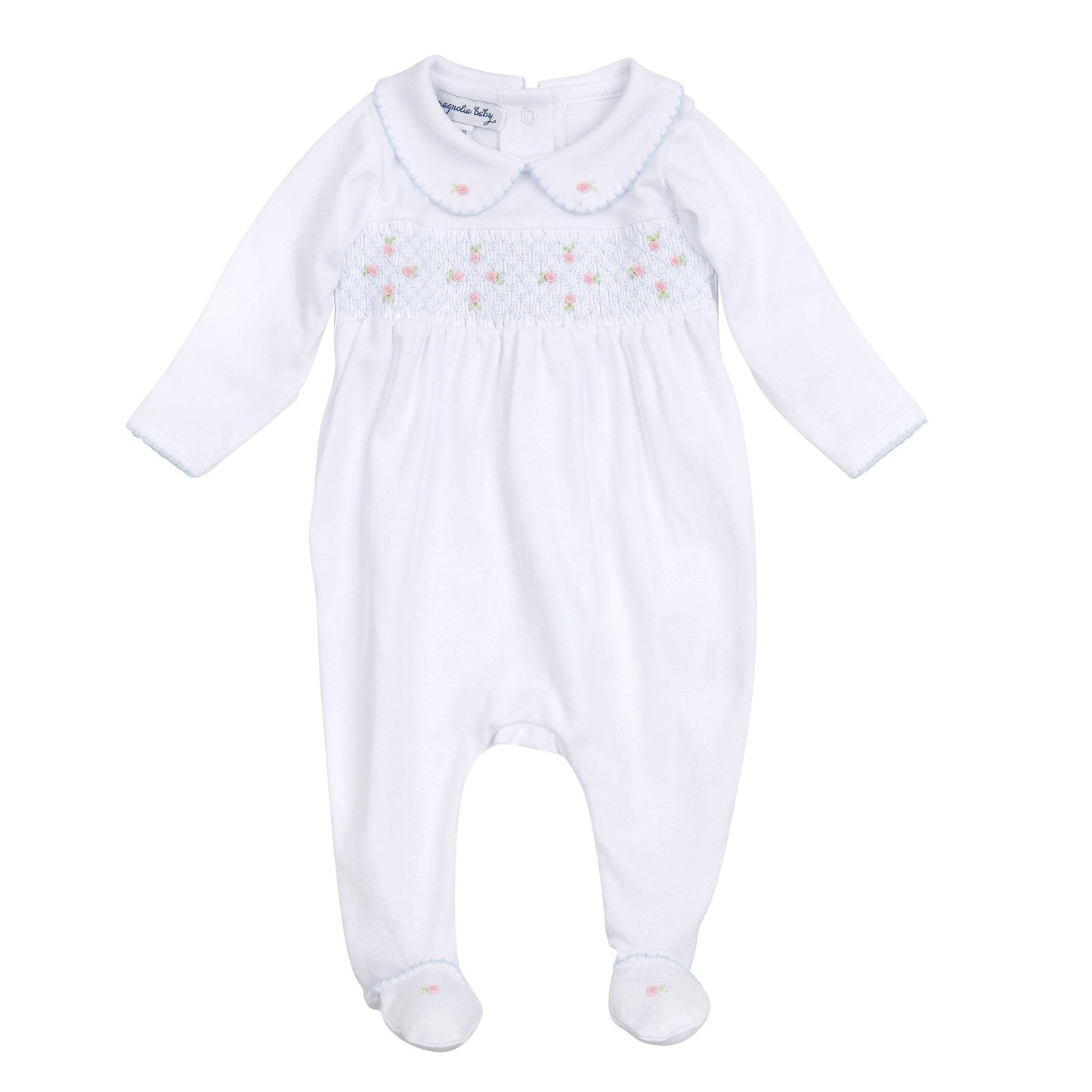 Charlotte's Classics Smocked Footie - Sky Blue
