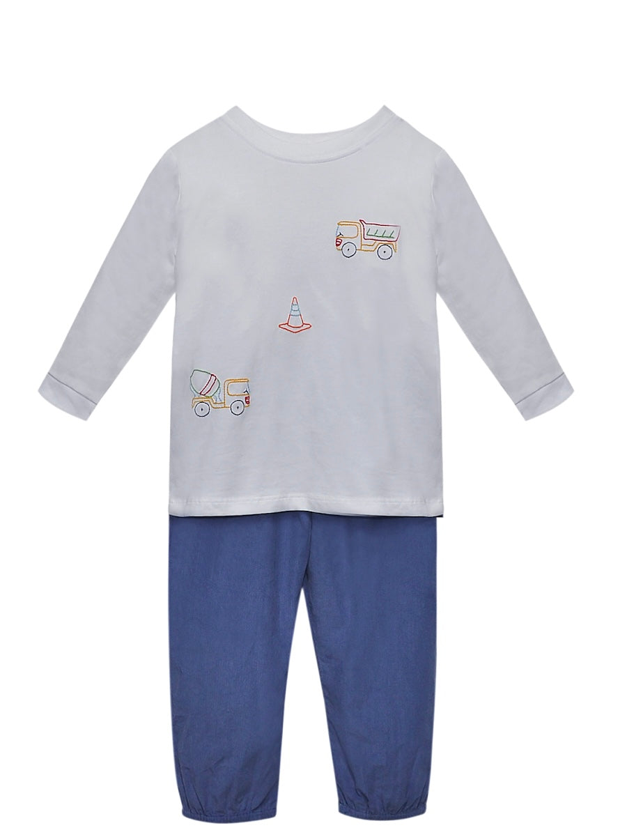 Boys Construction Truck Pant Set
