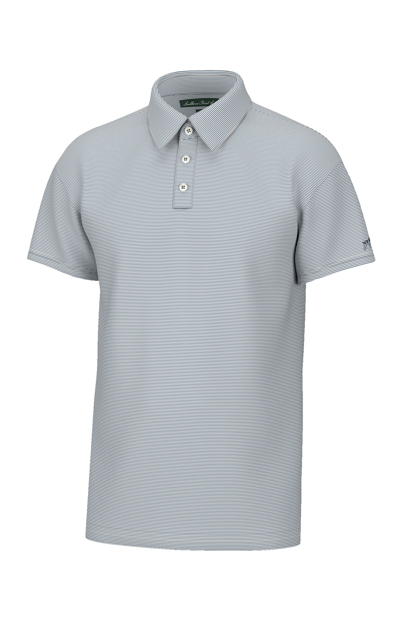 Youth Performance Polo- Blue w/White Stripe