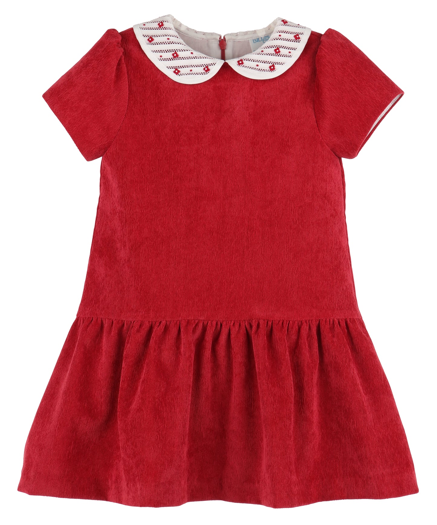 Randall Collar Drop Waist Dress- Red