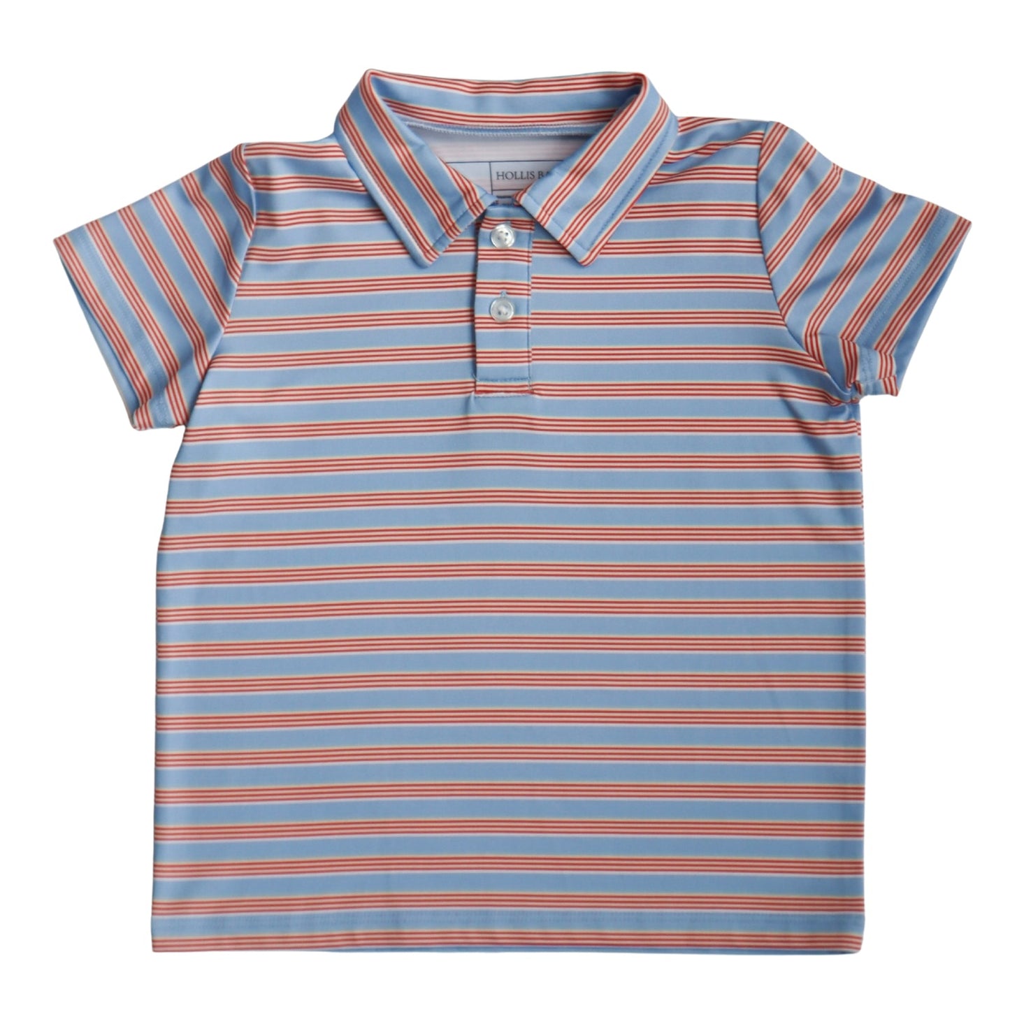 Kyle Performance Polo- Red & Blue Stripe
