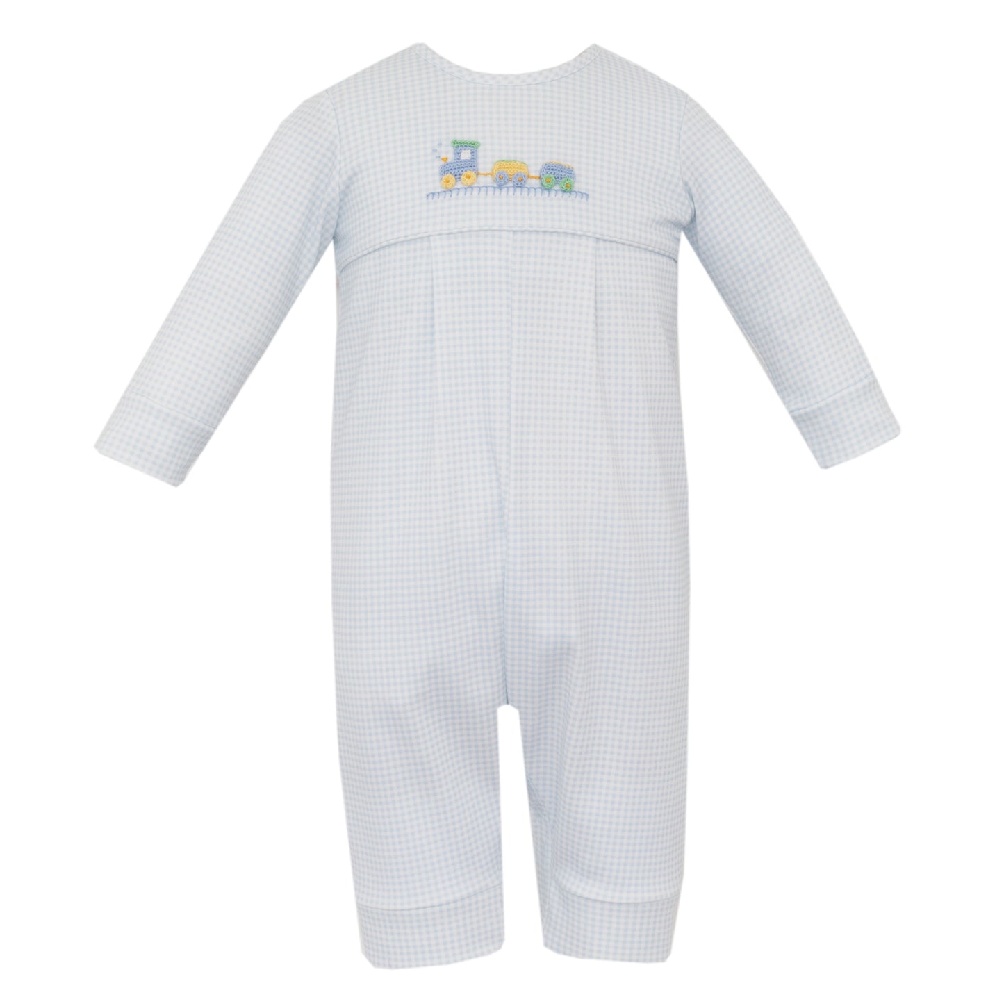 Light Blue Gingham Longall w/Train