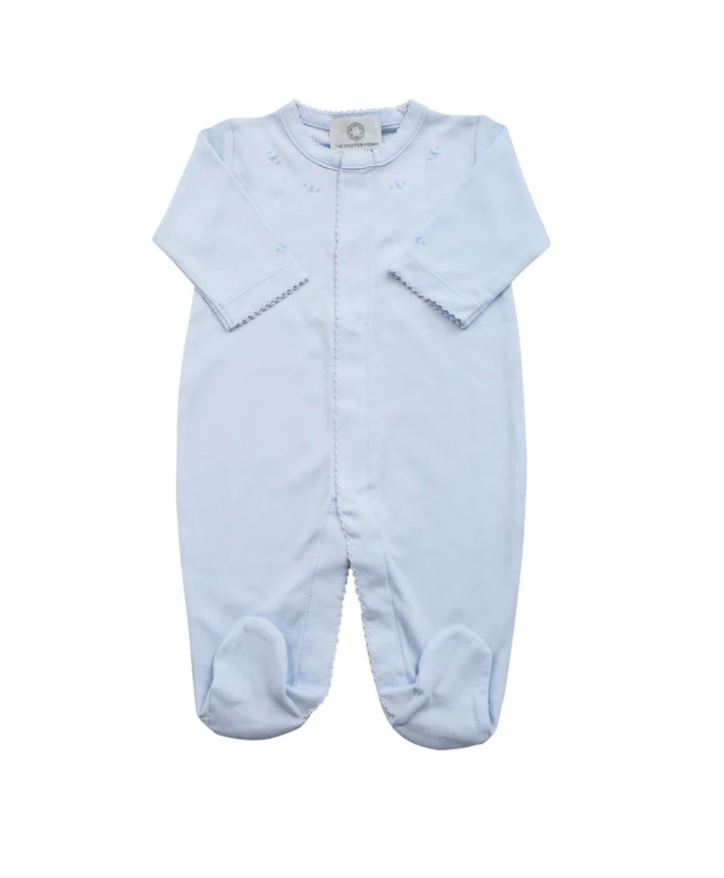 Proper Pima Footed Pajamas- Blue