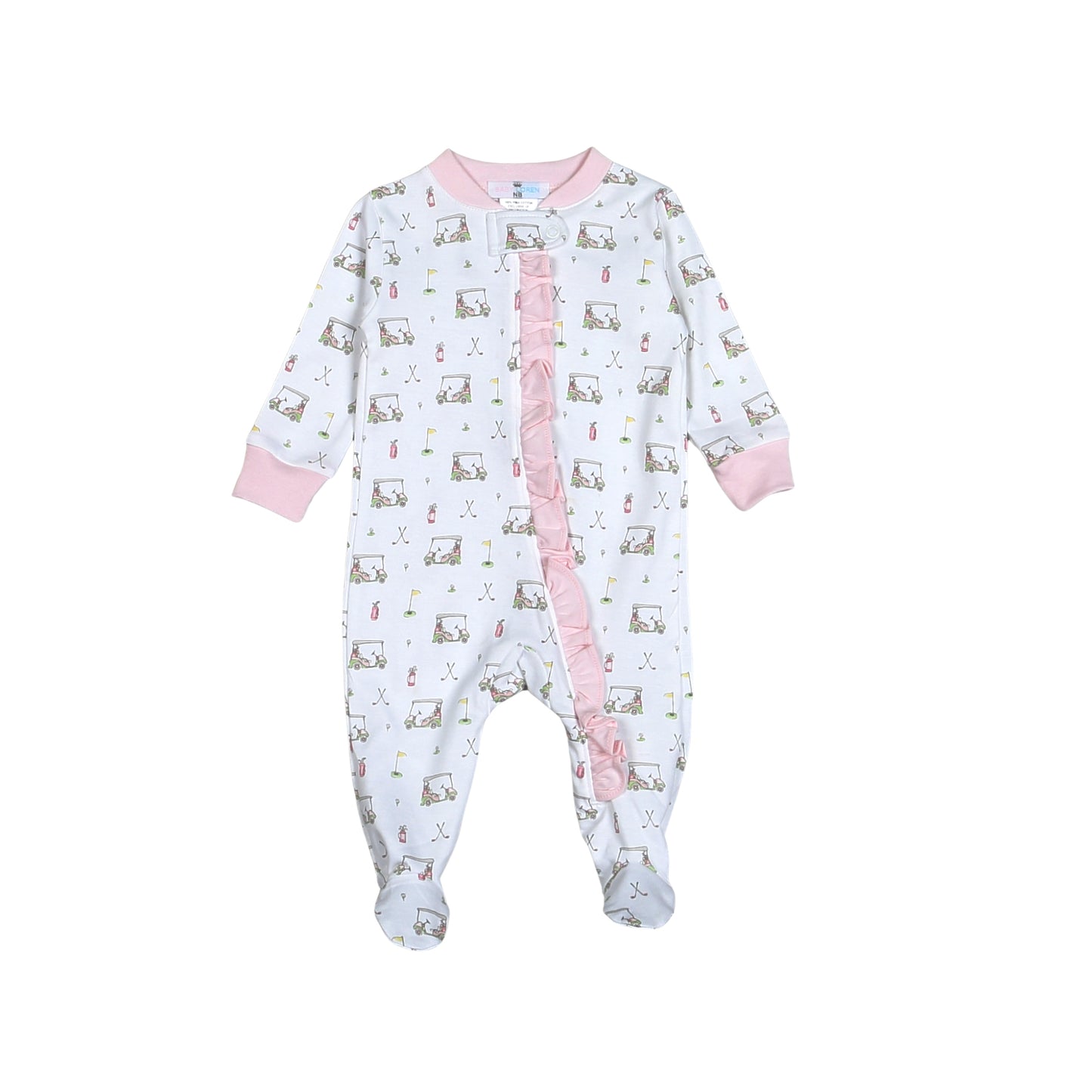 Pink Golf Zipper Pima Footie