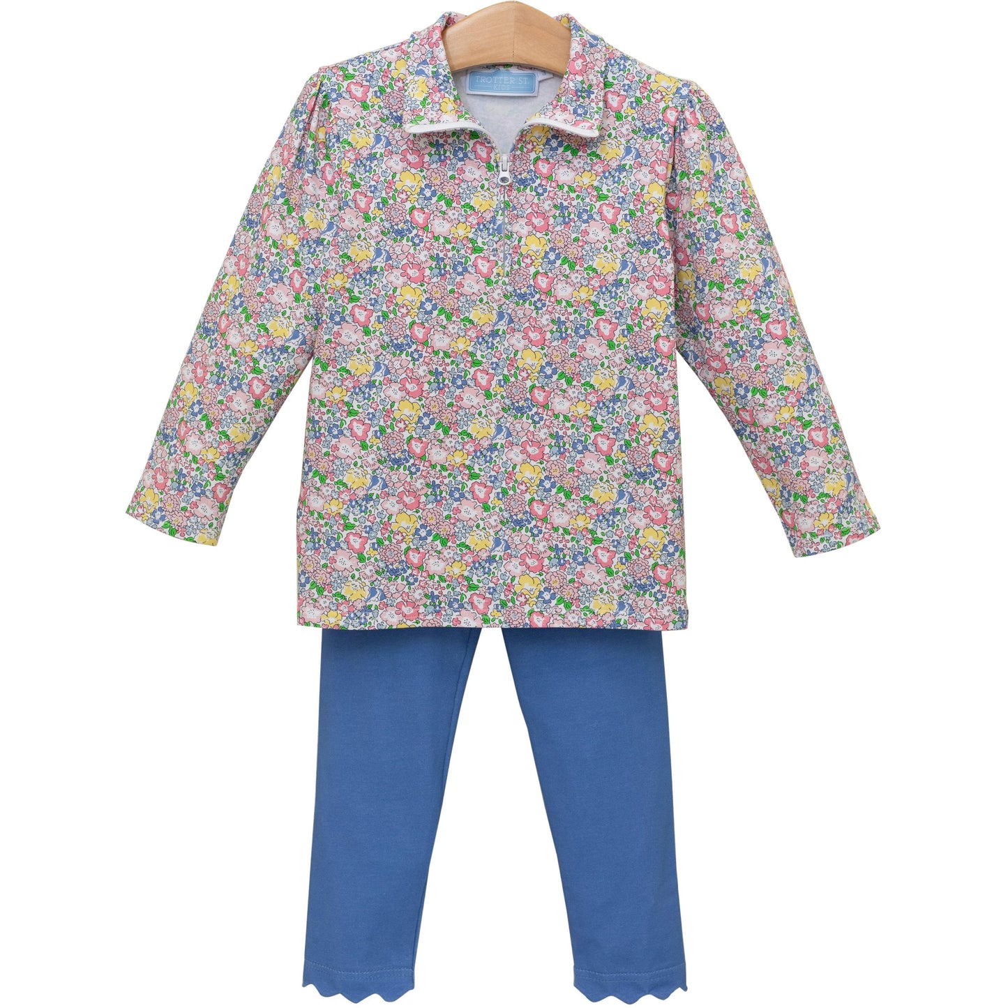 Floral 1/4 Zip Pullover Set
