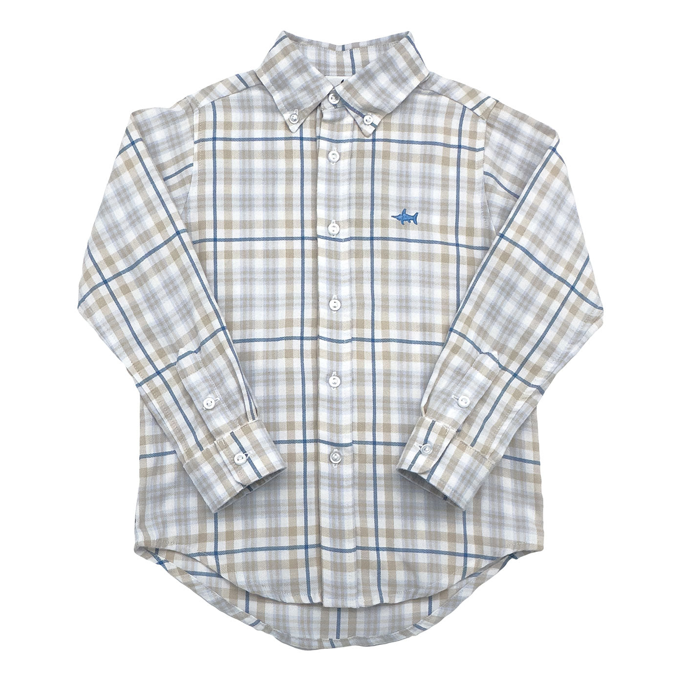 Carter Oxford Shirt- Khaki/Blue Plaid