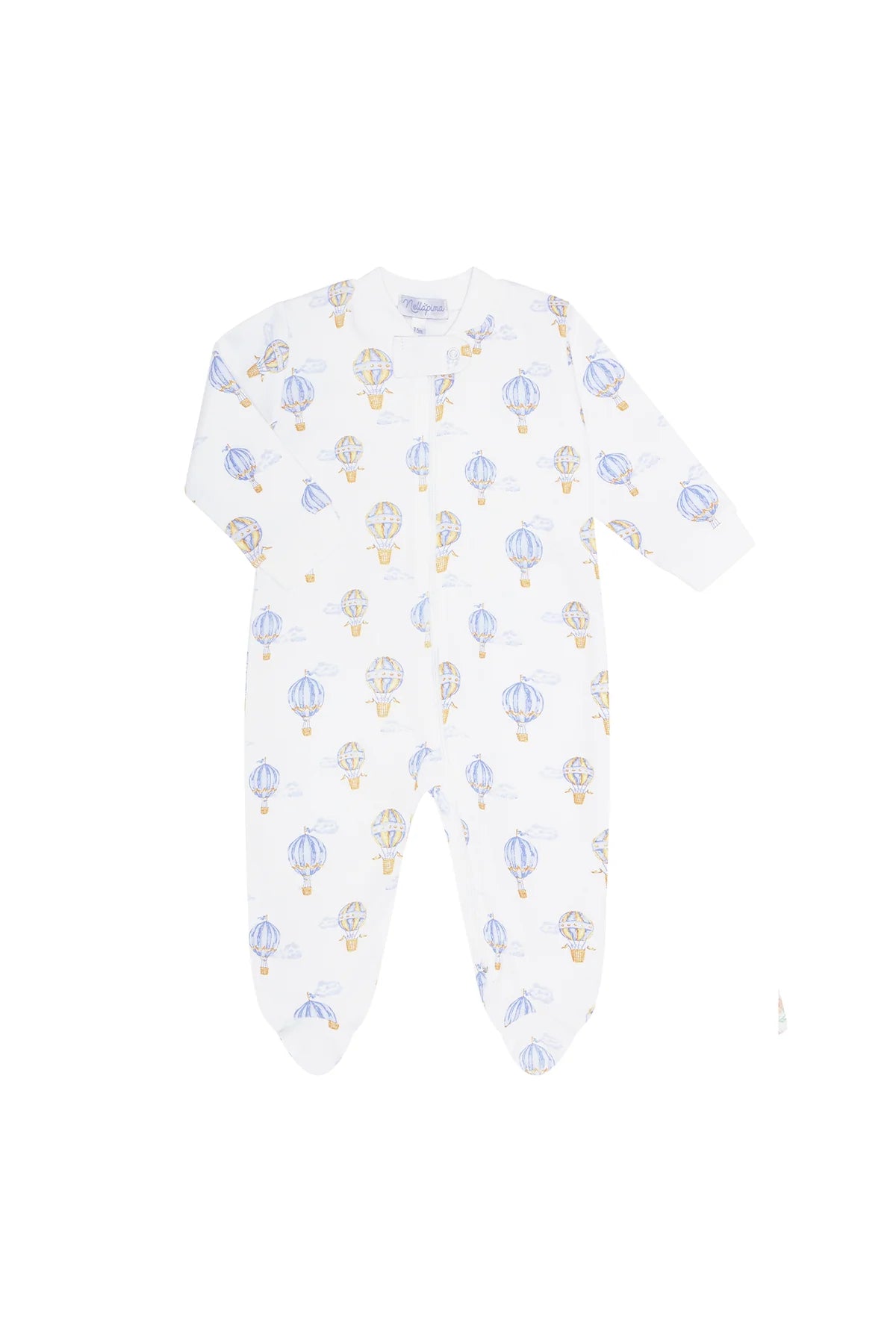 Blue Balloon Zipper Footie