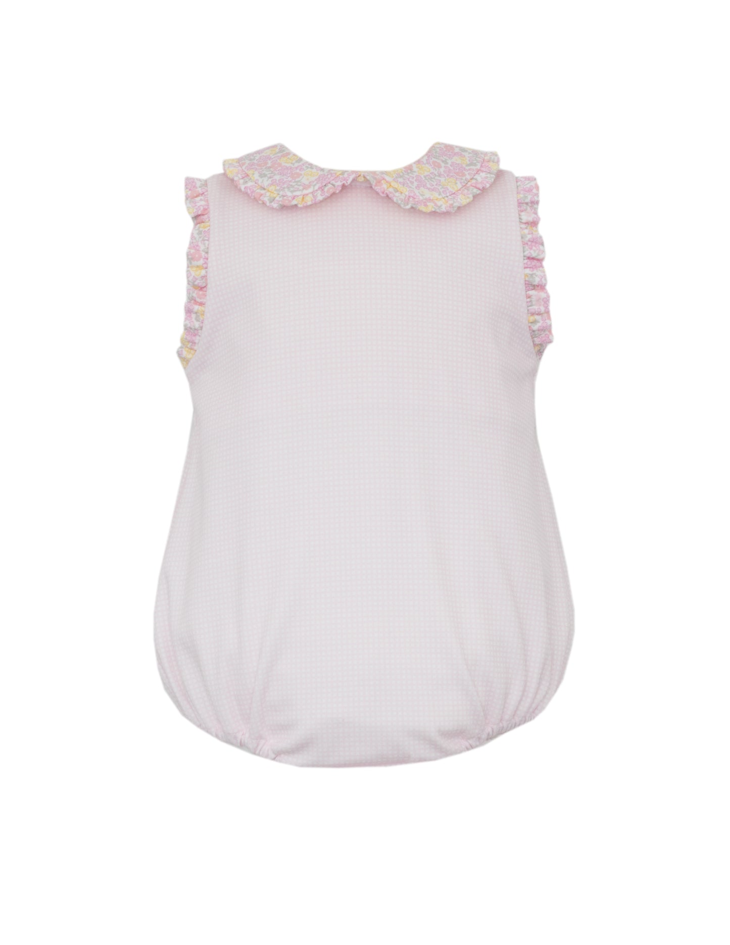 Pink Gingham Bubble w/Floral Collar