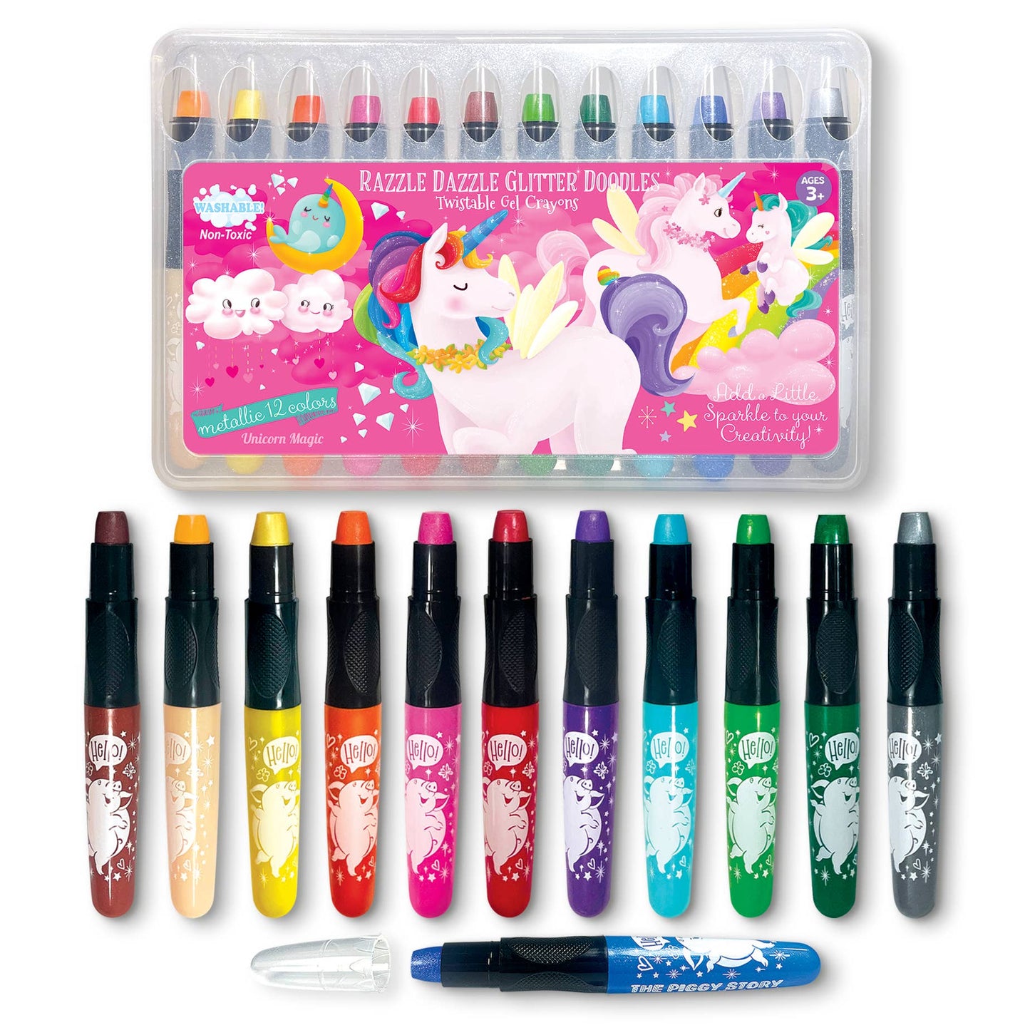 Unicorn Magic Glitter Doodle Twistable Gel Crayons
