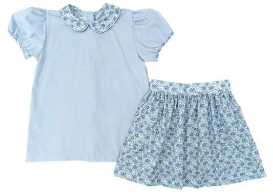 Mia Skirt Set- Ava Blue Floral