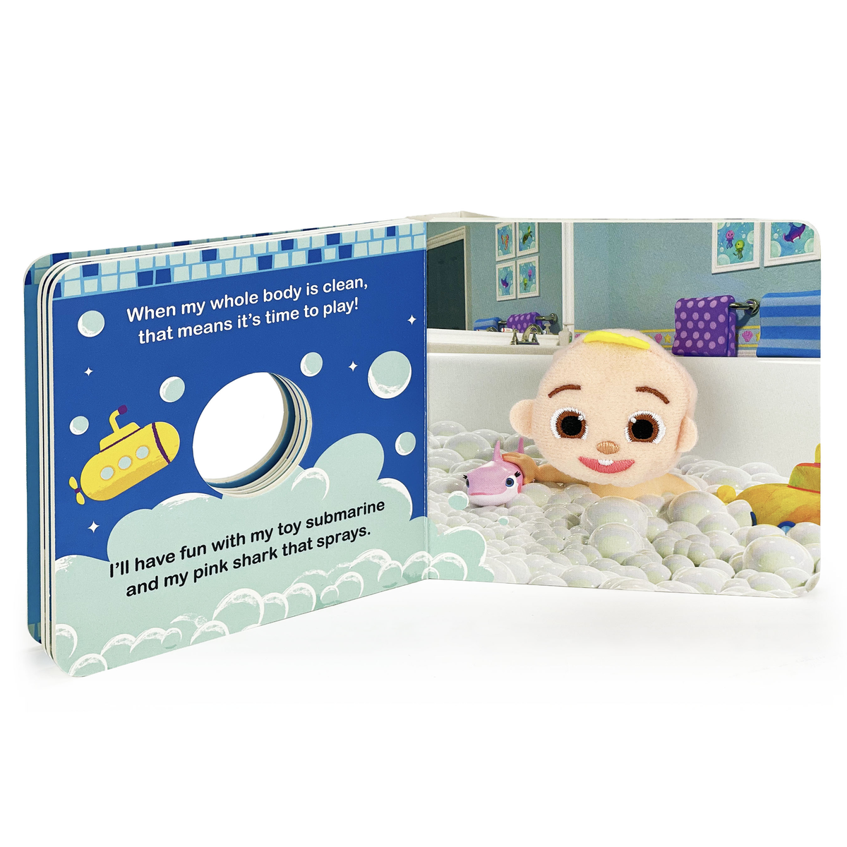 CoComelon Bath Time! Finger Puppet Board Book