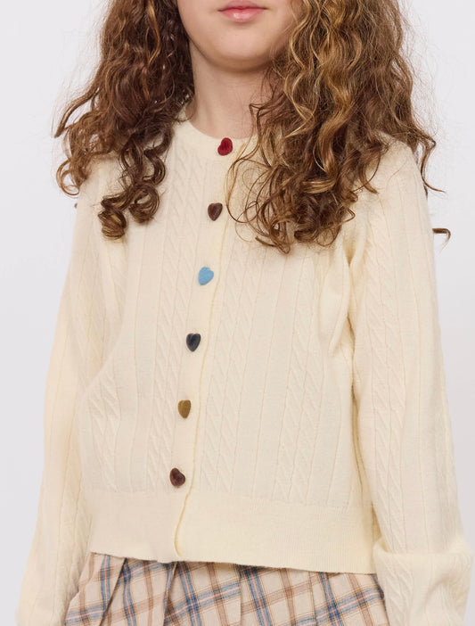 Mochi Heart Button Sweater