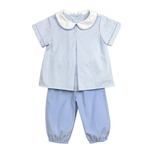 Joseph Bloomer Pant Set- Blue Check Oxford