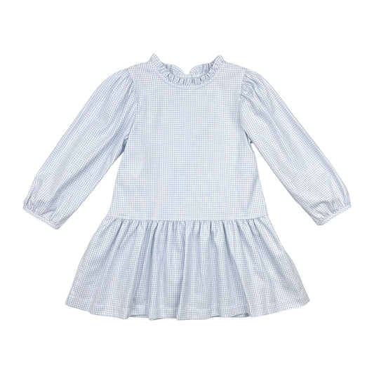 Layla Dress- Blue Check Oxford