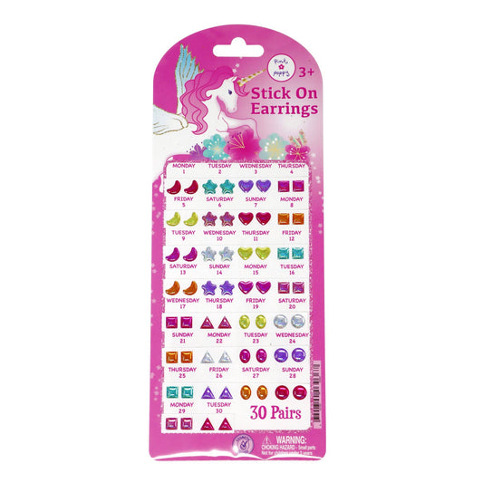 30 Pairs Dreamy Unicorn Stick On Earrings | Pack of 12