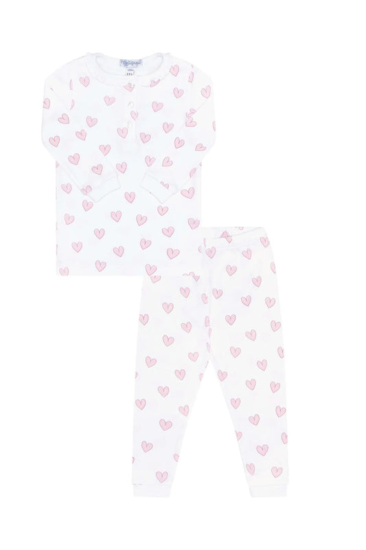 Pink Heart Print Pajamas