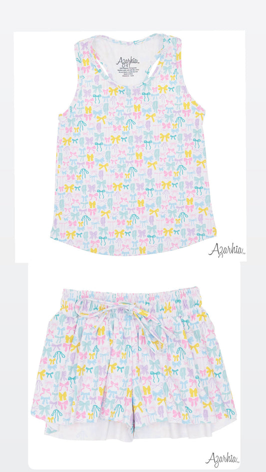 Bow Printed Athletic Set