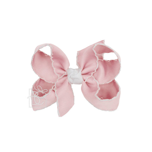 CROCHET EDGE RIBBON BOW ON CLIP
