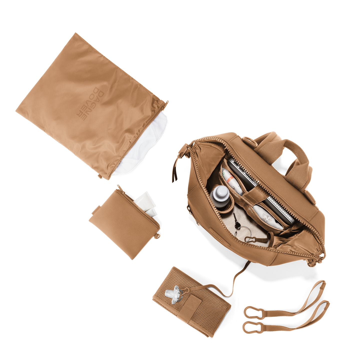 Indi Diaper Backpack in Camel, Medium