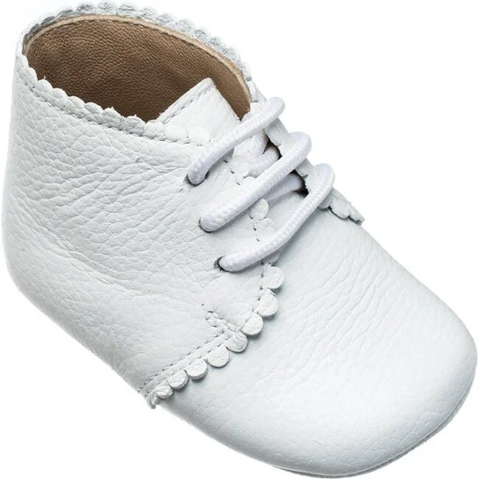 White Scalloped Baby Bootie