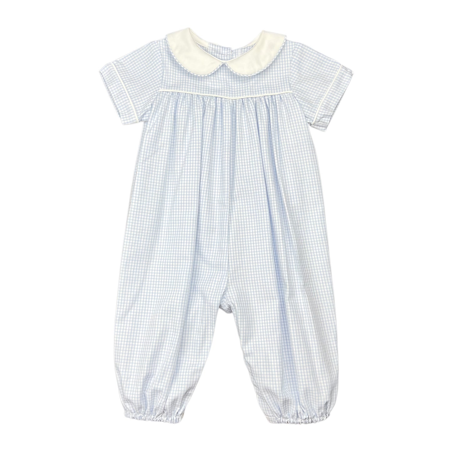 Andrew Long Bubble- Blue Check Oxford