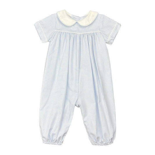 Andrew Long Bubble- Blue Check Oxford