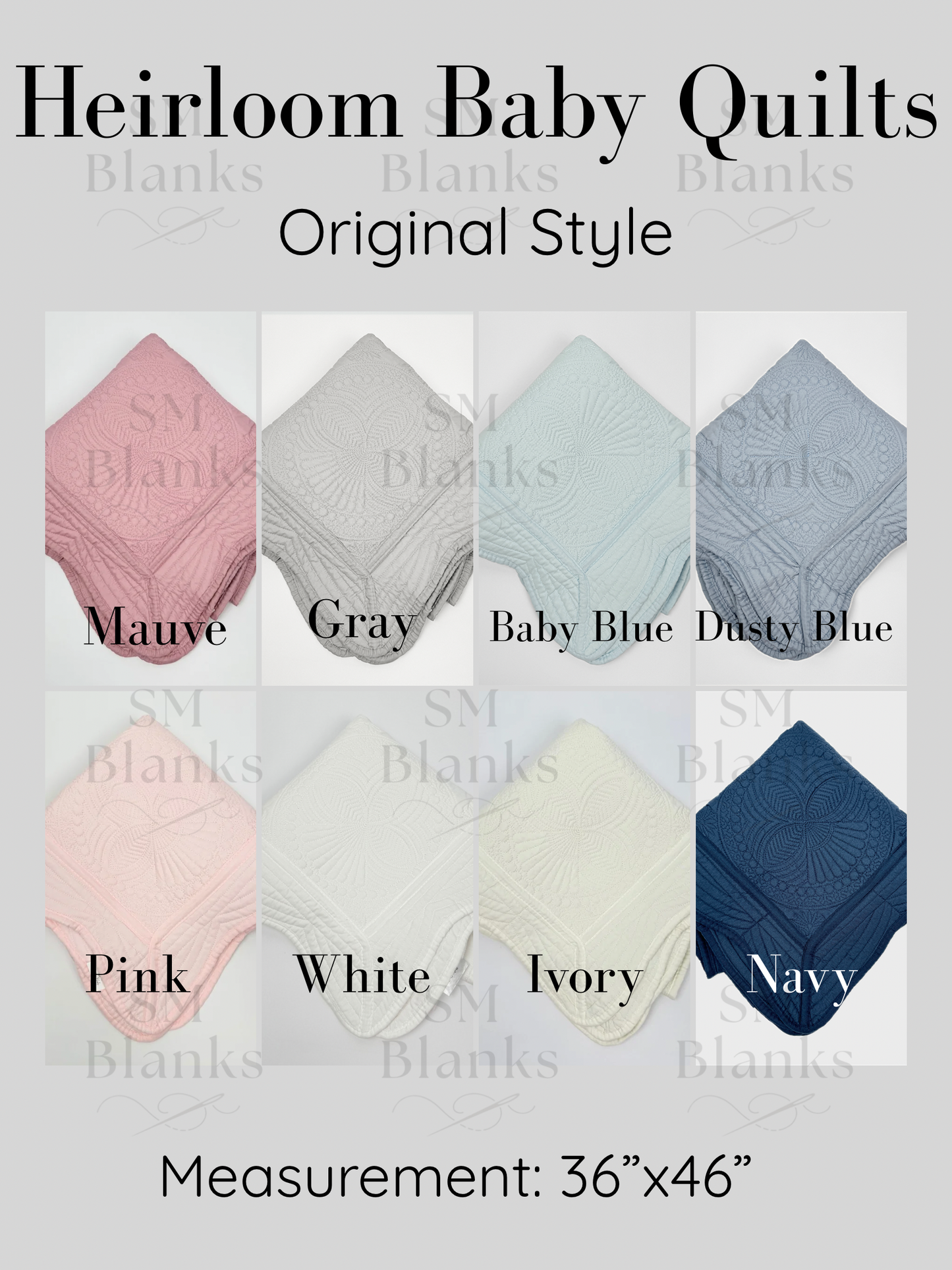 Baby Blue Baby Heirloom Quilt