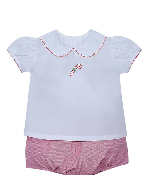 Girls Candy Cane Diaper Set
