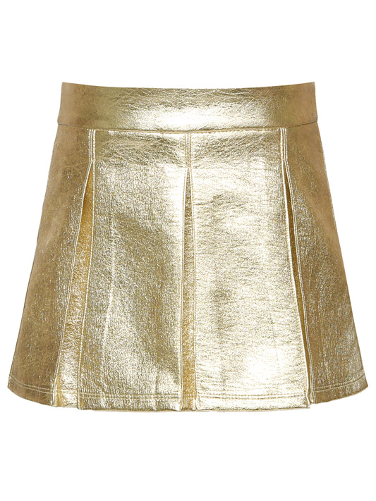 Gold Faux Leather Skirt