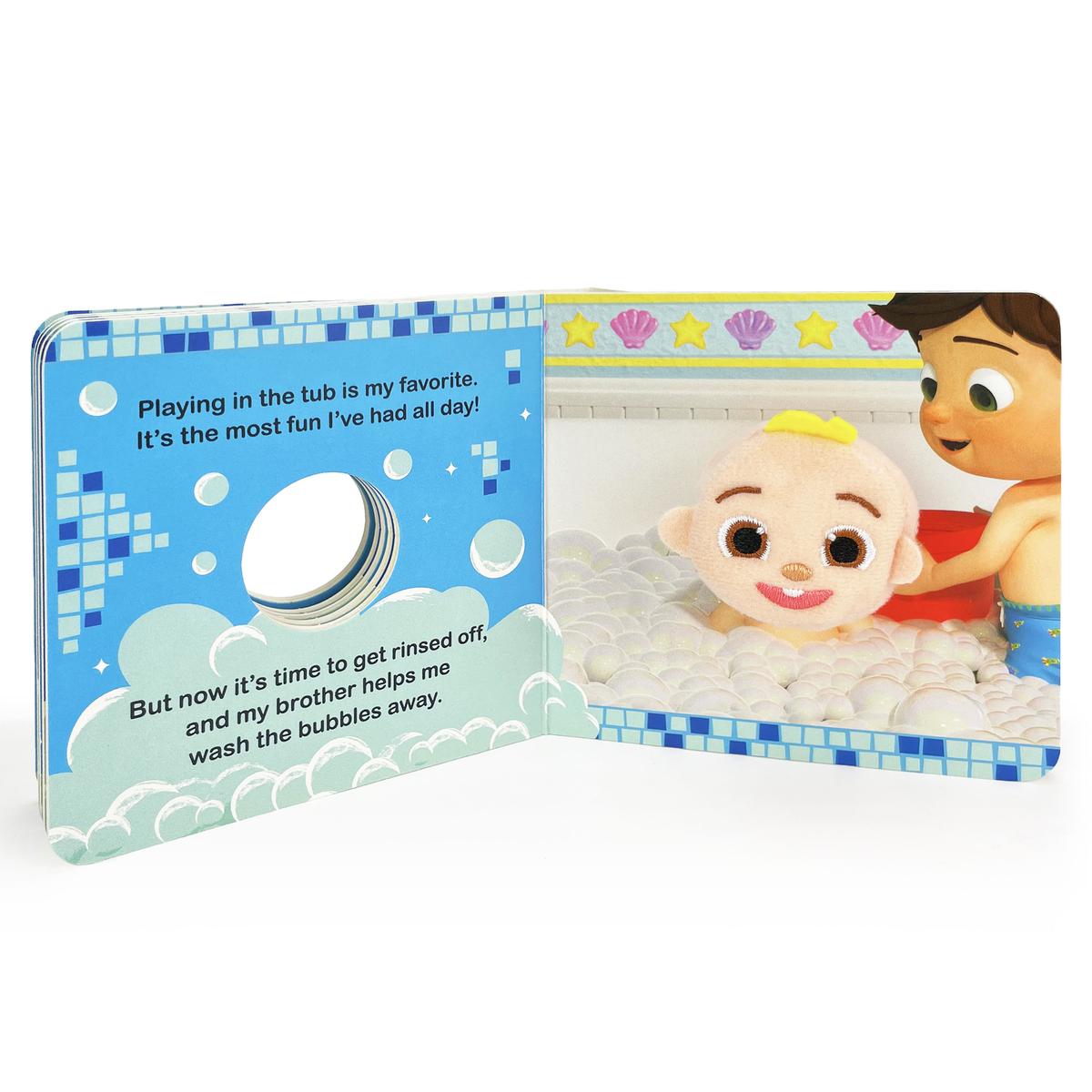 CoComelon Bath Time! Finger Puppet Board Book