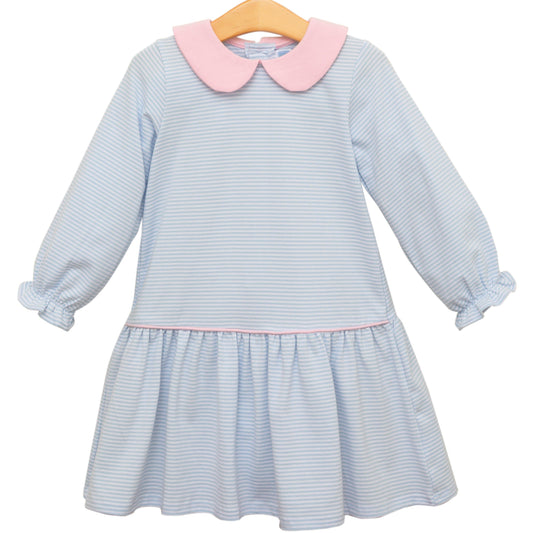 Katherine Light Blue Stripe Dress