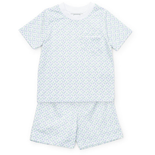 Charles Short Set- School Plaid Blue