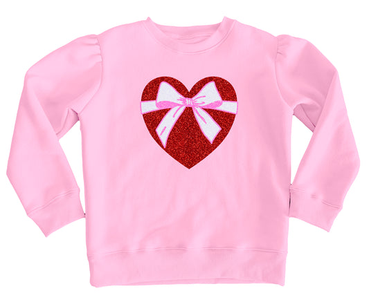 Pink Sequin Heart Long Sleeve