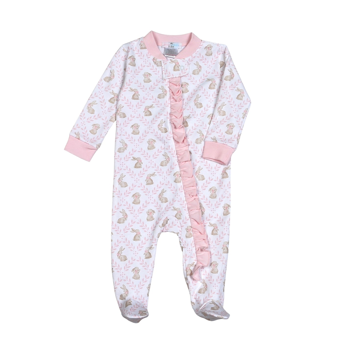 Pink Easter Bunny Pima Footie