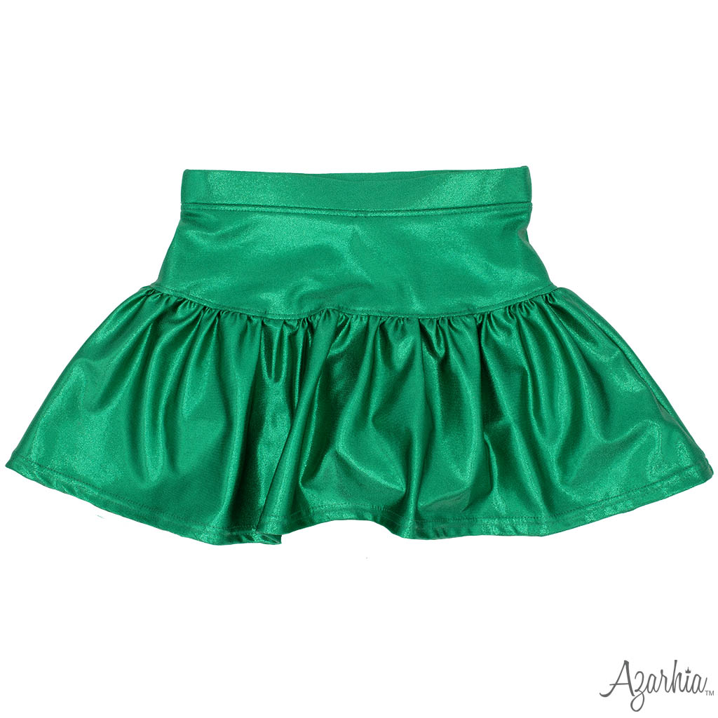 Green Metallic Skort