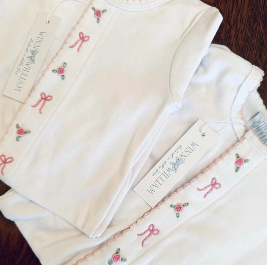 Bitty Bows Embroidered Sleeper