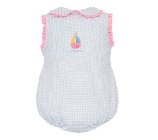 Girls Embroidered Sailboat Bubble