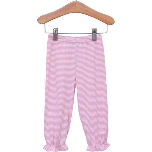 Girls Light Pink Stripe Knit Bloomer Pant