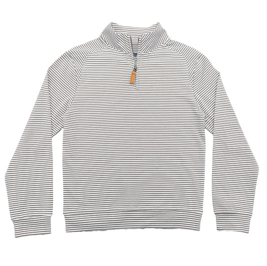 Collins Quarter Zip- Khaki Stripe