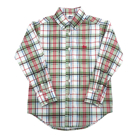 Carter Oxford Shirt- Creme Plaid