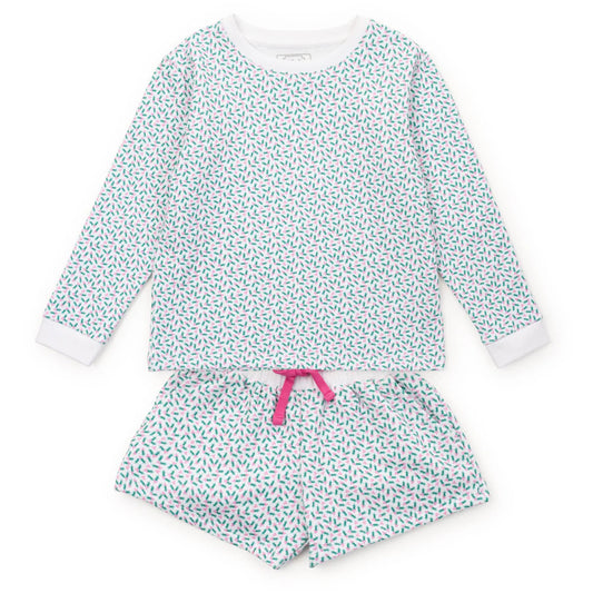 Stella Girls' Sweatshirt Short Set- Holly Holiday