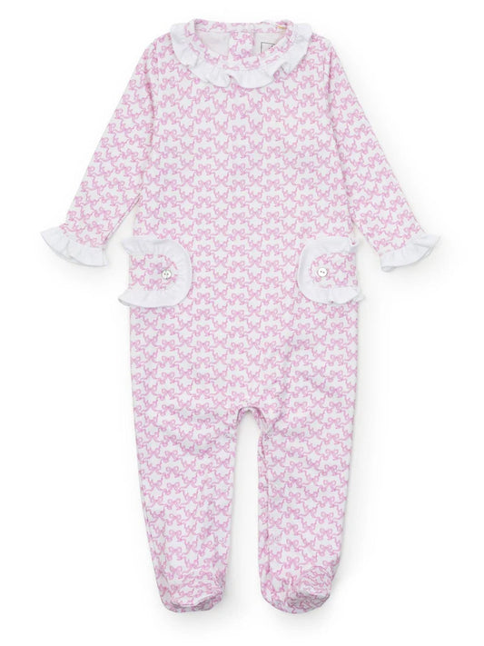 Lucy Girls' Romper- Pretty Pink Bows