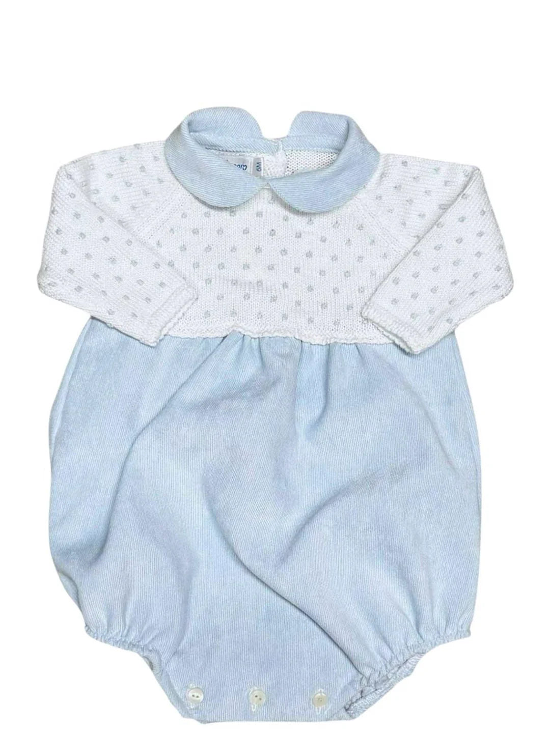 Collar Dot Blue Corduroy Bubble