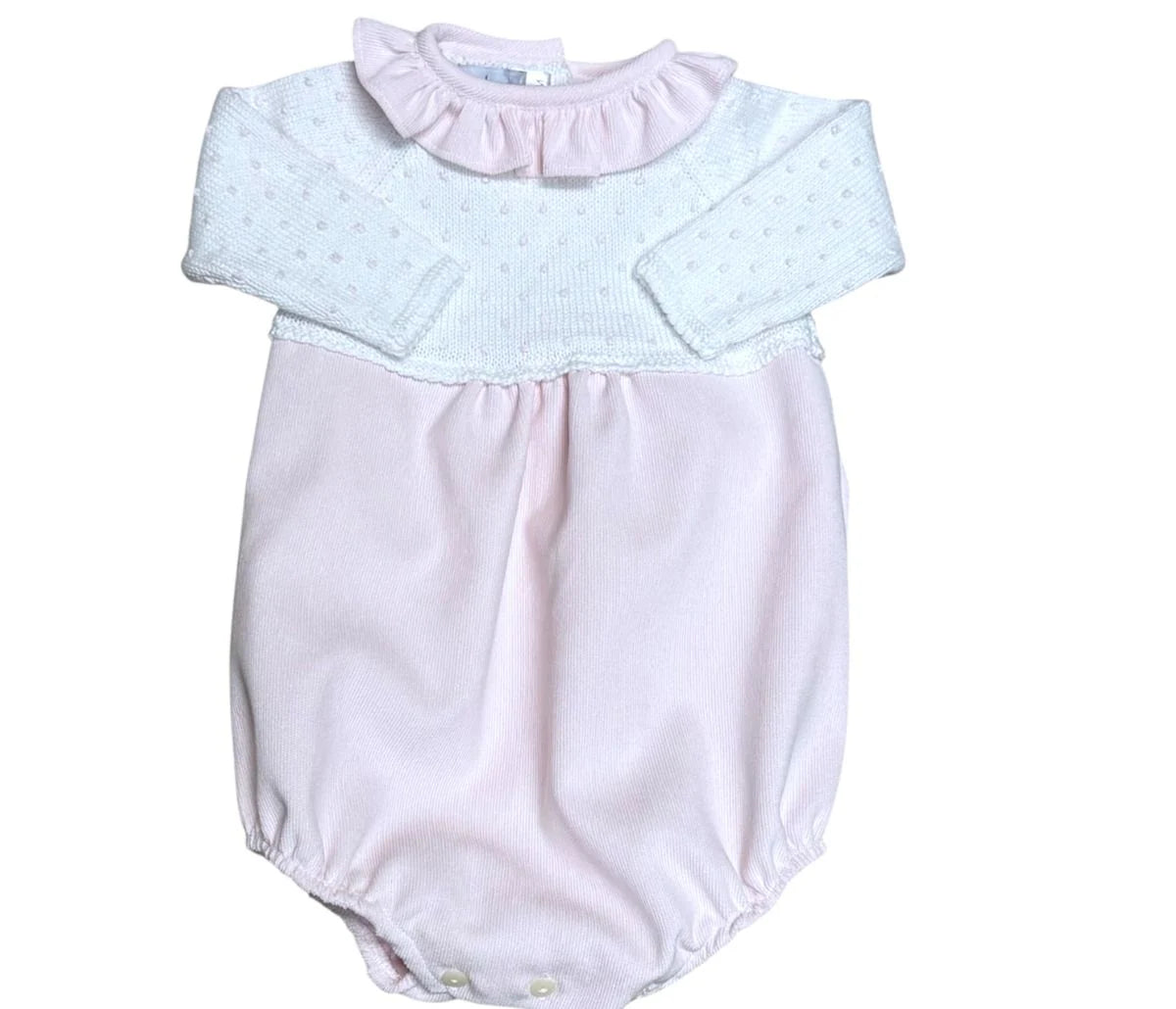 Collar Dot Pink Corduroy Bubble