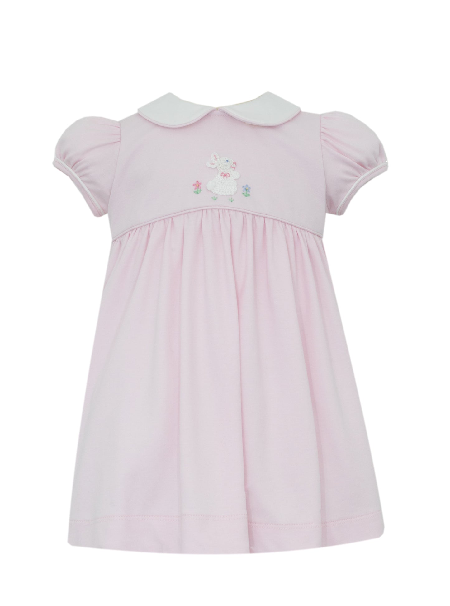 Girls Pink Knit Bunny Dress