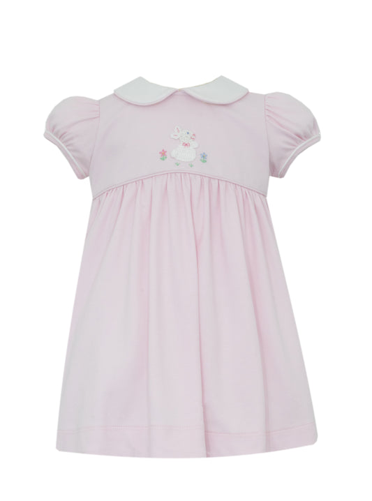 Girls Pink Knit Bunny Dress