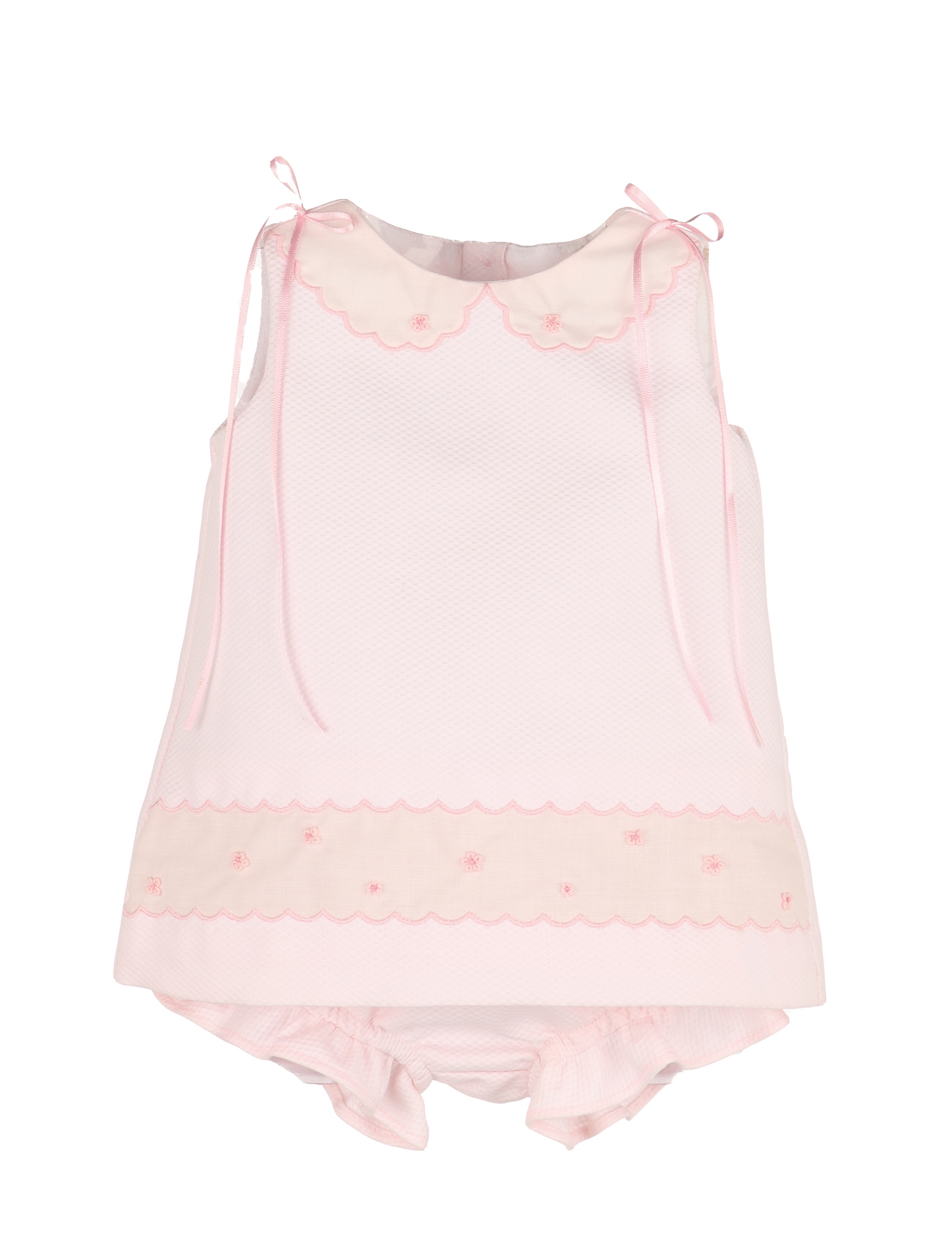 Pink Pique Embroidered Collar Float